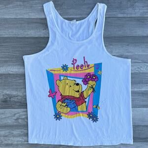 Vintage Disney Pooh Graphic Tank Top White